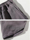 Comfy 2-Piece Linen Outfit Front Button T-Shirt + Drawstring Cropped Pants