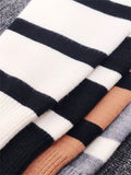 Women's Fashion Knitted Turtleneck Pullover Striped Sweater