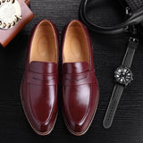 Exquisite Wingtip All-Match Pointed Toe Wear-Resistant Footwear Men's Leather Shoes