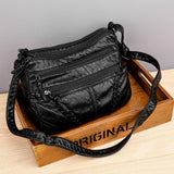 Vintage Style Soft Touch Textured Design Spacious Interior Adjustable Shoulder Strap Crossbody Bag