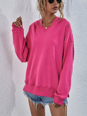 Chic Loose-fitting Comfy Fleece Square Collar Hoodies