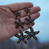 Fashion Personality Black Punk Ocean Starfish Earrings