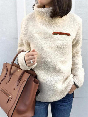 Fall Winter Fashion Turtleneck Fleece Sweatshirts For Women