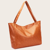 Women's New Solid Burnished Leather Pockets Handbags