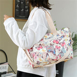 Beautiful Floral Print Nylon Waterproof Casual Lady Travel Shoulder Bag
