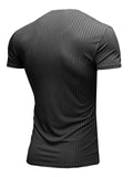 Men's Summer Knitted Sporty V Neck Short Sleeve T-shirts