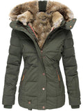 Women's Winter Ultra Warm Fur Thicken Coat With Hood