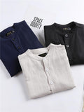 Casual Loose Comfy Linen Buttons Long Sleeve Shirts