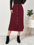 Female Autumn Winter Corduroy Single Breasted Skirts