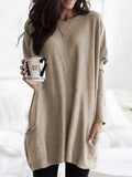 Women's Relaxed Long Sleeve Crew Neck Shirts with Pockets