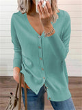 Trendy V-Neck Buttons-Up Sweaters Cardigans