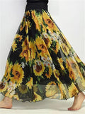 Floral Printed Graceful Chiffon Skirts
