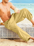 Men's Casual Lightweight Cropped Cotton Linen Pants