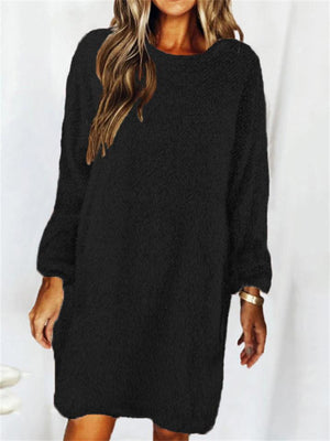 Women's Winter Casual Daily Wear Loose Thermal Plush Dresses