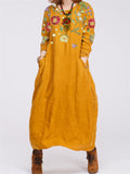 Female Comfort Round Neck Oblique Pockets Floral Printed Dresses