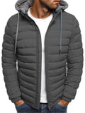 Men's Cozy Zip Up Cotton-Padded Hooded Coat for Winter