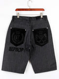 Simple Hip-Hop Style Solid Color Loose Wide-Leg Cropped Pants