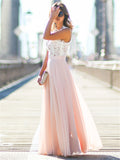 Women's Pretty Lace Chiffon Maxi Dress