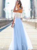 Women's Pretty Lace Chiffon Maxi Dress