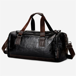 Men's Vintage Wearable PU Leather Fitness Vacation Handbags