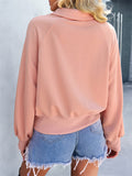 Ladies Trendy Autumn Solid Color Extendible Sweatshirt