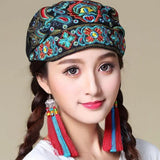 Ethnic Style Embroidery Flowers Slouch Skullcap Cap Beanie Hat