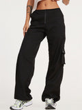 Women’s Multi Pockets High Waist Straight Leg Street Cargo Pants