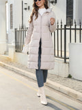 Female Slim Trendy Hooded Mid-length Quilted Coats