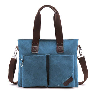 Casual Wear-resistant Canvas Laptop Briefcase Handbags for Men