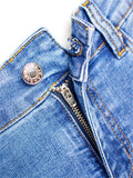 Women's Casual Style Sunflower Embroidery Bell Bottom Comfortable Denim Jeans