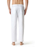 Men's Casual Elastic Waist Straight Linen Pants