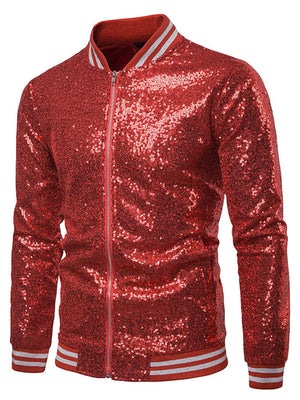 Man Fashion Sparkle Sequin Performance Party Jacket