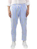 Men's Casual Vertical Striped Elastic Waist Cozy Cotton Linen Pants