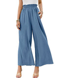 Women's Summer Ultra Soft High Waist Pockets Flowing Wide Leg Pants