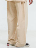 Mens Casual Loose Vertical Linen Hipster Pants