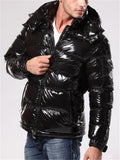 Men's Bubble Coat With Pockets Casual Simple Style Thermal Hooded Coat