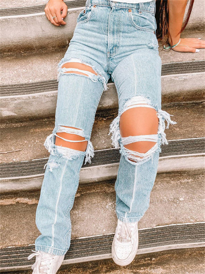 Women's Trendy Washed Effect Ripped Jeans