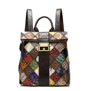 Trendy Delicate Ethnic Patchwork Multi-color Backpack For Women