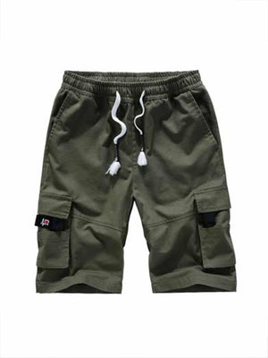 Mens Outdoor Multi-pocket Cargo Cotton Shorts