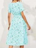 Summer Floral Printed Short Sleeve Dresses