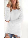 Women's Cute Candy Color Warm Fluffy Plush Sweaters