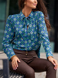 Spring Autumn Trendy Female Loose Printing Lapel Shirts