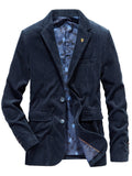 Men’s Classic Notched Lapel Collar Corduroy Blazer