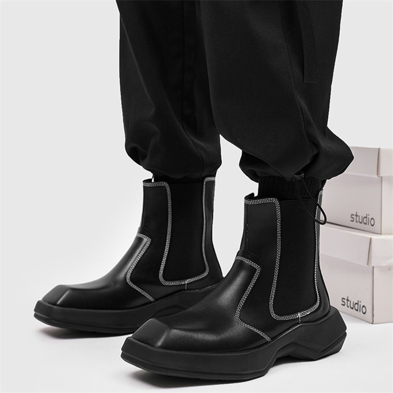 All Match Genuine Leather Male High-top Martin Boots