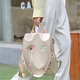 Floral Embroidered Large Capacity Anti-Theft Design Backpack Shoulder Bag Two-Way To Carry