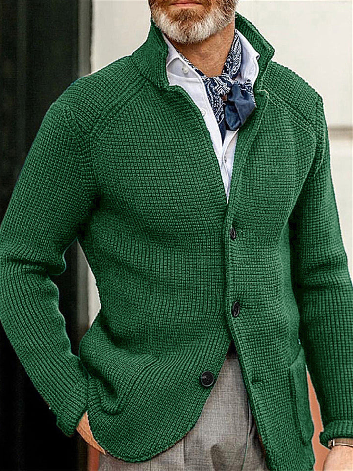 Men's Stand Collar Button Up Sweater Cardigans