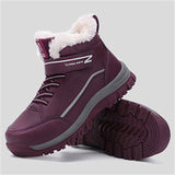 Winter Warm Plush Round Toe TPR Sole Women Snow Boots for Walking