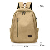 Women's Simple Computer Bag Large Capacity Schoolbag Canvas Backpack