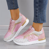 Wearable Lace Up Round Toe Comfort Athletic Shoes for Women