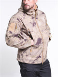 Camouflage Outdoor Thermal Waterproof Fleece Lining Hooded Windbreaker